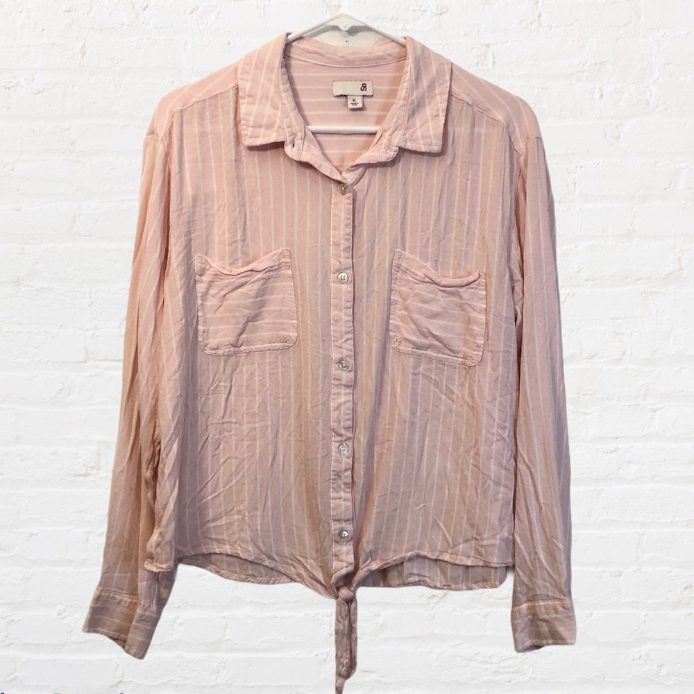 SO striped long sleeve button down shirt size XL M-145